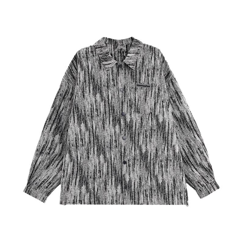1 Autumn Winter New Striped Couple Small Fragrance Style Jacket American Street Loose Casual Men's Trendy Shirt_viptrois.com