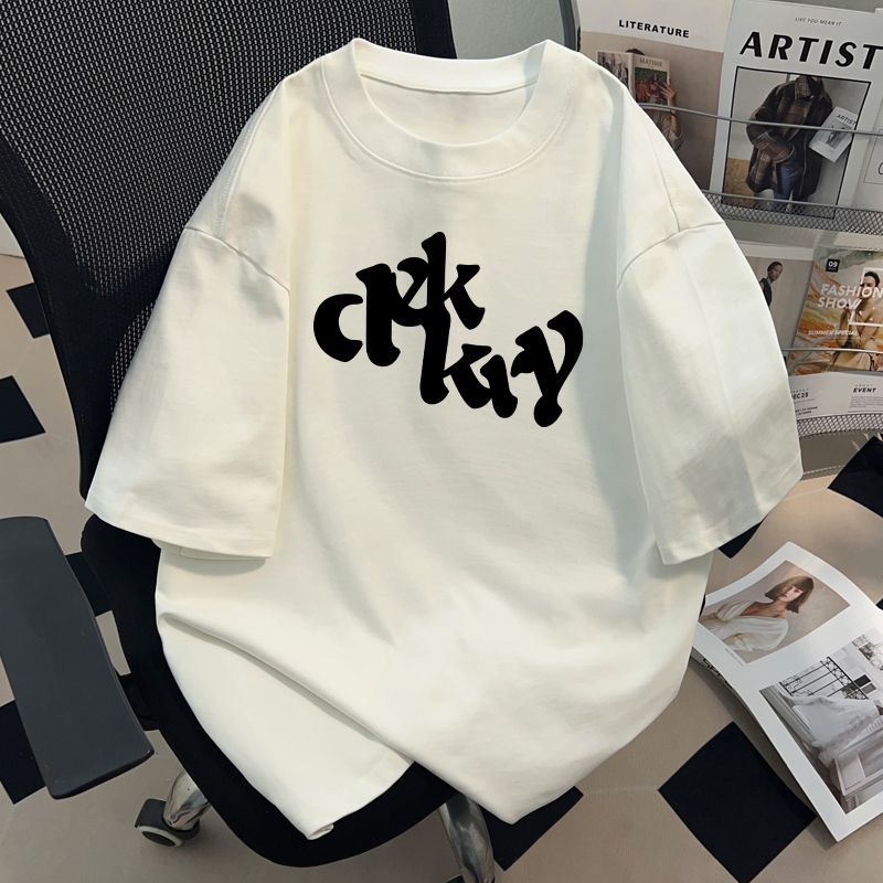 100% Ure Cotton Minimalist Letter T-shirt Summer New Ins Men And Women's Coule Outfit Short Niche Half Sleeved Cool_viptrois.com