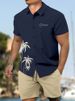 Sommer Neues Herren-Kurzarmhemd Und Shorts 2-teiliges Set Mode Coconut Tree Print Revershemd Strand Kordelzug Shorts Set_viptrois.com