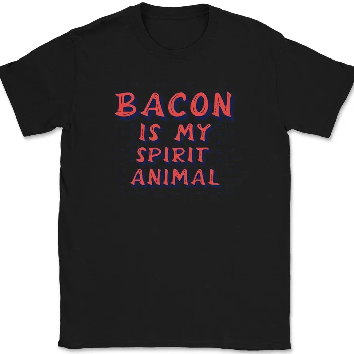 Bacon Is My Spirit Animal T-Shirt Mens Womens Tees Top Funny Pig Pork BBQ Grilling Party Cookout Tee_viptrois.com