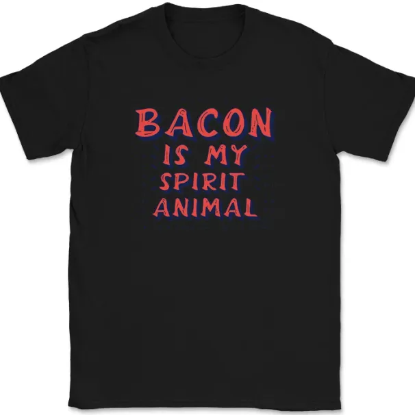 Bacon Is My Spirit Animal T-Shirt Mens Womens Tees Top Funny Pig Pork BBQ Grilling Party Cookout Tee_viptrois.com