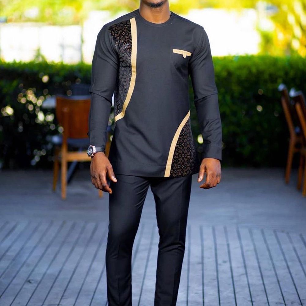 Men's Clothing 2 Piece Suit Long Sleeved Printed Leopard Print Casual Suit_viptrois.com