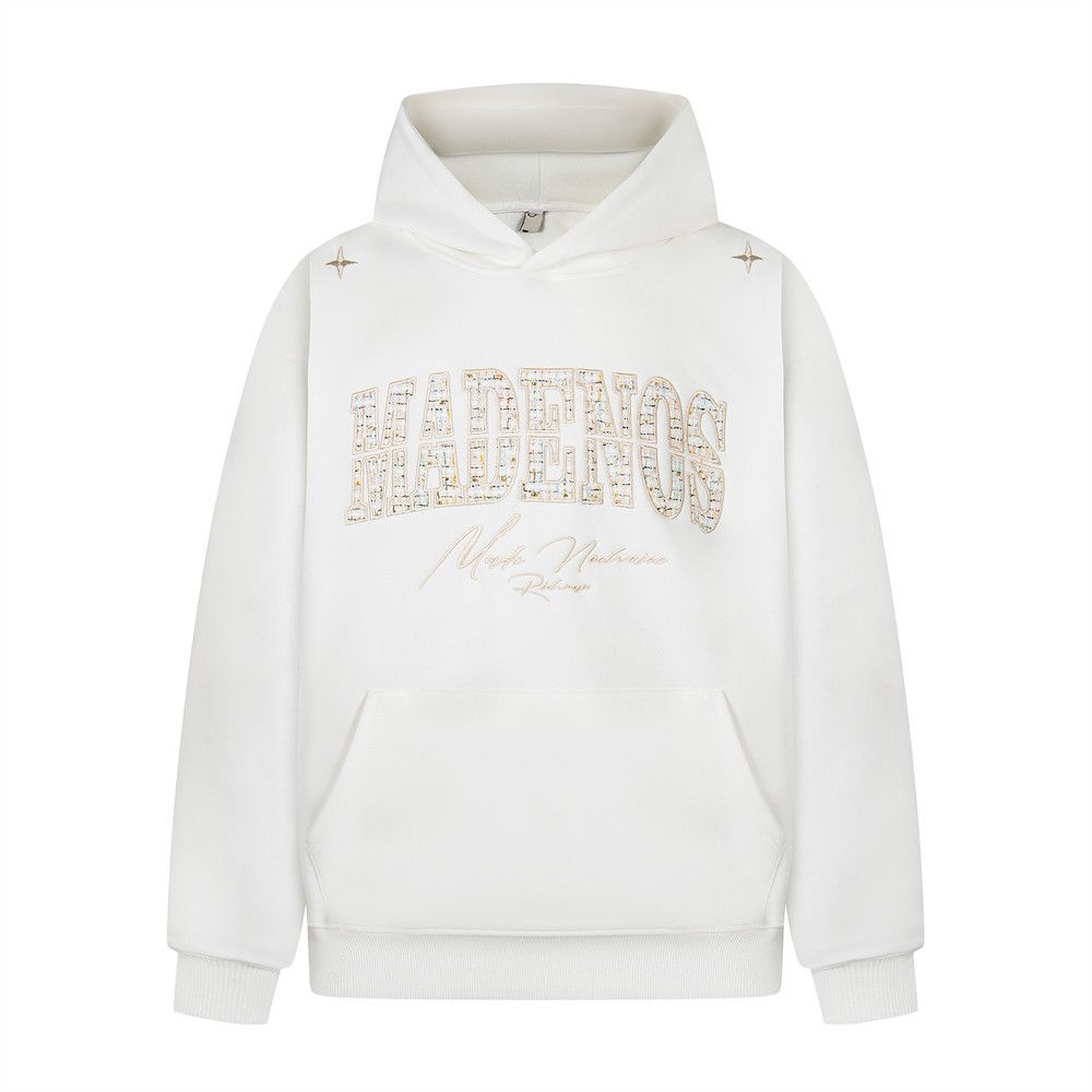 American Style Trendy Brand Letter Patch Embroidered Hoodie High Street Design Sense Niche Autumn Winter Men's Vibe_viptrois.com