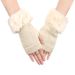 Unisex Short woolly gloves knitted wool warm fingertip half-finger gloves sleeves_viptrois.com