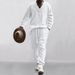 Men's Clothing Casual Long Pants With V-Neck Jacquard Knit Sweater Set - Lightweight Cotton Blend Autumn Outfit For Business Casual & Daily Wear_viptrois.com