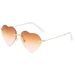 Retro Love Heart Sunglasses - Peach Heart Shaped Ocean Lens (Trendy High-End Street Fashion Glasses)_viptrois.com