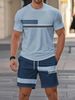 Men's Casual Sportswear Sets Short Sleeved And Shorts 3D Printed European And American Style Cross Border Best Selling Items_viptrois.com