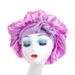 Oversized satin nightcap bow ribbon round hat beauty makeup hat female autumn and winter care headscarf hat_viptrois.com