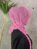 Women's Hijab headscarf lace mesh breathable headscarf beaded diamond elastic lace ladies hood cap_viptrois.com