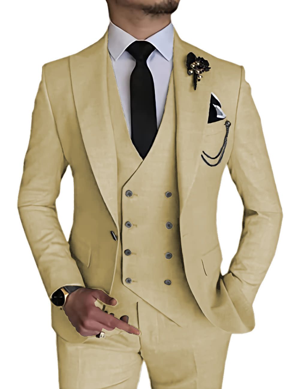 Men's Clothing Business Casual Men's Three Piece Suit Groom Suit Men_viptrois.com