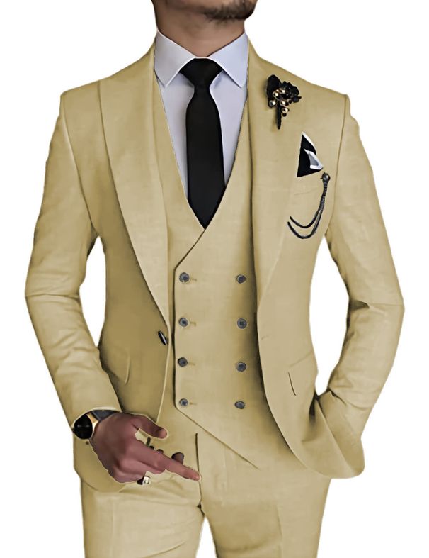 Men's Clothing Business Casual Men's Three Piece Suit Groom Suit Men_viptrois.com