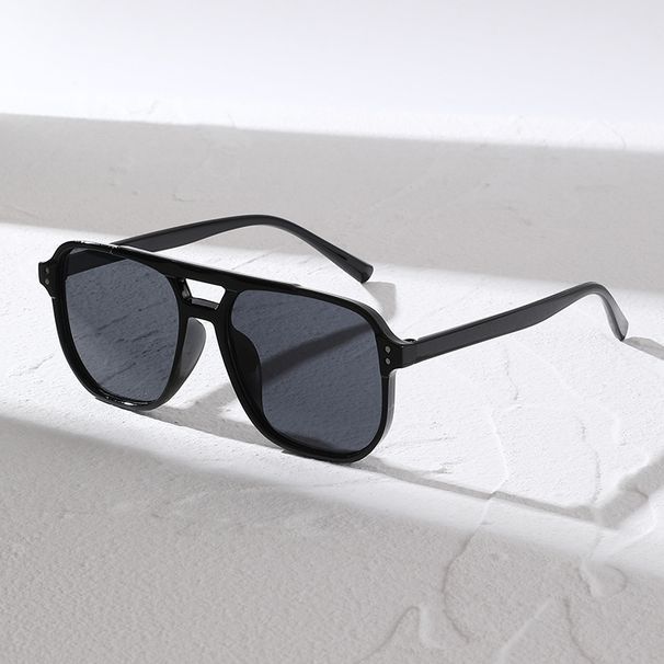 New Double-Beam Fashion Simple Large Frame Ins Sunglasses Sunshade Personality Ocean Lens Glasses_viptrois.com