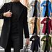 Men's Clothing Classic British Style Men's Long Wool Coat - Winter Trench Coat With Multiple Pockets (Black, Khaki, Brown, Light Gray, Red)_viptrois.com