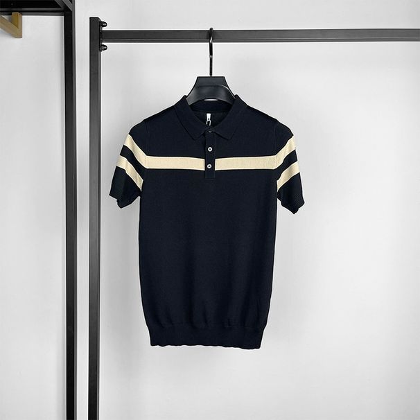 Summer Style Slim Fit Men's Polo Shirt Short Sleeve INS Trendy Lapel Top For Men_viptrois.com