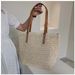 Large Capacity Straw Bag Women New Style Commuter Shoulder Bag Seaside Beach Woven Tote Bag_viptrois.com