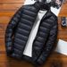 Pure 2025 Winter New Lightweight Short Fashion Casual Down Cotton Jacket Slim Fit Portable Warm Men's Hooded Outerwear_viptrois.com