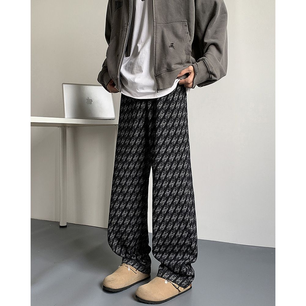 Men's Clothing Casual pants men's autumn trendy American loose straight pants 2024 autumn new all match drape sports pants_viptrois.com