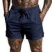 Men's Quick Drying Mesh Fitness Shorts Gym Sports Casual Three Quarter Length Breathable Shorts_viptrois.com