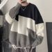 Loom Loom Winter Fashion Trend Ins Hong Kong Color-Block Thick Sweater Men's Korean Version Trendy Patchwork Forest Style Knitted_viptrois.com