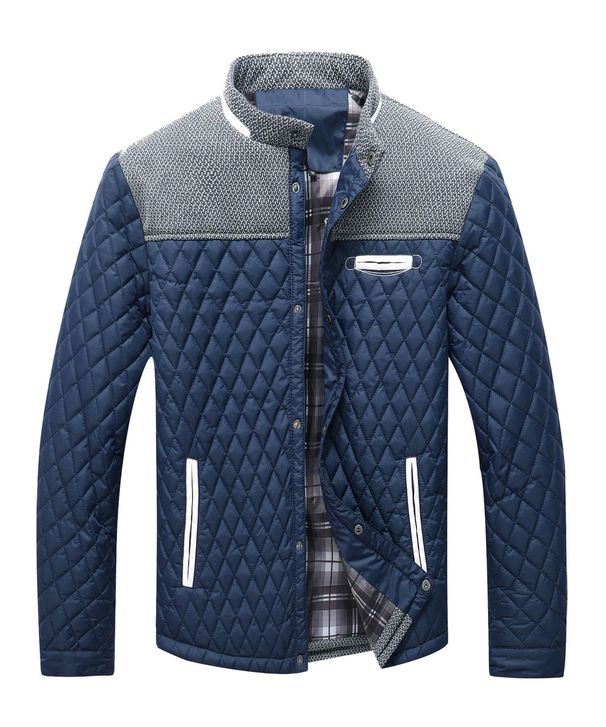 Men's Jackets Casual Bomber Coat Diamond Quilted Puffer Down Lightweight Casual Button Down High Quality Overshirt Us Size_viptrois.com