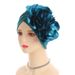 Ethnic Style Oversized Flower Turban Hat African Style Turban Hat Wedding Party Hat_viptrois.com