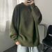 Men's Solid Color Pullover Sweater – Minimalist Hong Kong Style Loose Fit Knitwear For Autumn & Winter (Black/White/Green/Blue/Burgundy, M-XXXXL)_viptrois.com