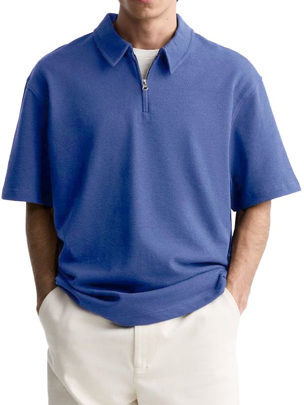 Men's Clothing Casual Zipper Tops Comfortable And Breathable Lapel Polo Shirts_viptrois.com