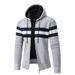 Men's Stylish Sherpa-Lined Hooded Knit Cardigan – Fleece-Lined Winter Coat With Zipper, Warm & Cozy, Casual & Comfortable_viptrois.com