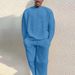 Men's Casual Sportswear Set - Long Sleeve Hoodie & Jogger Pants Two-Piece Outfit For Autumn Winter (Navy Blue, Light Blue, Army Green, Khaki)_viptrois.com