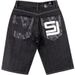 Man's clothing Hip hop denim shorts men's loose printed capri pants Trend plus fat plus size skateboard medium pants_viptrois.com