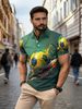Polo Uomo Taglio Dritto Estate 2026 Traspirante Asciugatura Rapida Stampa Schizzi Calcio Collo Risvolto Tifosi Casual_viptrois.com