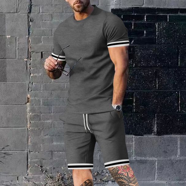 Men's Summer 2-Piece Set Casual Short Sleeve Tee And Shorts Athletic Comfort Outfit_viptrois.com