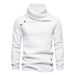 Men's Heavyweight Knit Sweater - Stacked Neck Pullover For Autumn Winter, Breathable Polyester Cotton Blend_viptrois.com
