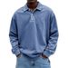 Pulse European And American Cross-Border New Men's Vintage Distressed Long Sleeve Polo Shirt 10 Colors Available Loose Casual_viptrois.com