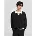 Monochrome Man- Autumn Winter New Knitted Sweater Men's Polo Shirt V-Neck Light Mature British Business Turn-Down Collar Trendy Foreign_viptrois.com