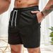Men's Corduroy Casual Shorts – Breathable 5-Inch Inseam Elastic Waistband (S-2XL, Black/Beige/Army Green)_viptrois.com