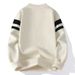 Men's Winter Fashion Lapel Zipper Sweater Striped Knitted Sweater_viptrois.com