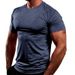 2024 Cross-Border Trade Solid Color European And American Men's Crew Neck Shirt Summer Quick-Dry Breathable Casual_viptrois.com