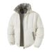 Men's Clothing Men's Streetwear Puffer Jacket - Winter Stand Collar Coat With Polyester Fill, Loose Fit, Casual Zip-Up Style In Cream/Black/Coffee_viptrois.com