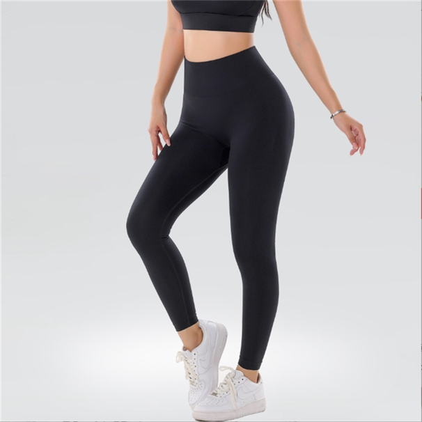 High Waisted Seamless Yoga Leggings For Women Solid Color Slim Fit Peach Shaped Hip Lifting Fitness Sports Pants_viptrois.com
