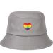 Women's Bucket Hats New Rainbow Heart Embroidered Fisherman Hat New Love Sunshade Sun Protection Bucket Hat Ladies Leisure_viptrois.com