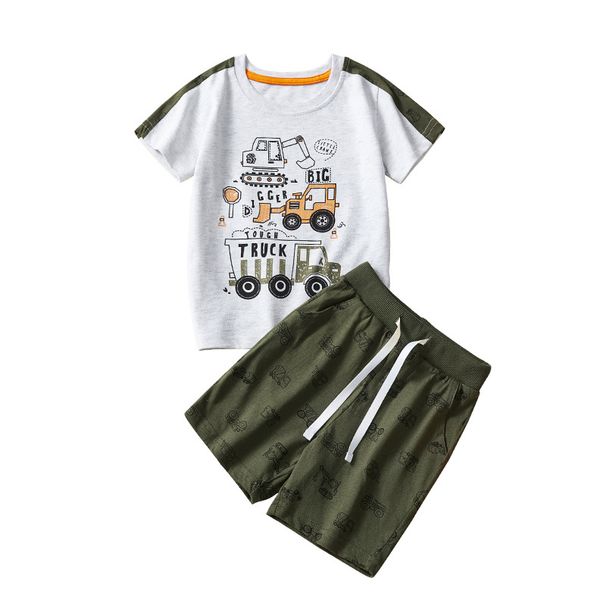 Mother & Kids Summer New Children's Clothing Wholesale Boys Two Piece Short Sleeved T Shirt Shorts Suit Factory Direct Delivery_viptrois.com