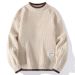 Oversized Drop-Shoulder Knit Sweater – Patchwork Long-Sleeve Pullover (Minimalist Layering Essential)_viptrois.com