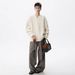 Pure Pullover Cable Knit Sweater Collar Veratile Knitted Looe Fit Autumn Winter Draped Japanee Style Men' Clothing_viptrois.com
