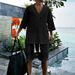 Casual Jacquard 2024 Summer Loose Short Sleeved T-shirt Shorts V-neck Sports Two Piece Set For Men's Wear_viptrois.com