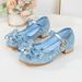 Girls' princess shoes 2023 new bow high heels middle and big children cross-border performance shoes little girl Autumn single shoes_viptrois.com