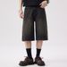 Men's Clothing Retro Trend 7 Point Jeans Summer New Loose Street Fashion Handsome Ripped Shorts_viptrois.com