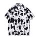 Men's Clothing Style Loose And Handsome Hawaiian Retro Summer Hong Kong Style Japanese Style Short Sleeved Shirt Men's Seaside Flower Shirt Trend_viptrois.com