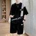 High Qualitysummer New High-Quality Casual Crew Neck T-Shirt Loose Trendy Shorts Men's Set_viptrois.com