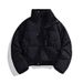 Unisex Winter Puffer Jacket With Stand Collar, Couple Matching Coat, Thickened Polyester Filling, Zipper Front, Casual Outerwear For Men And Women_viptrois.com